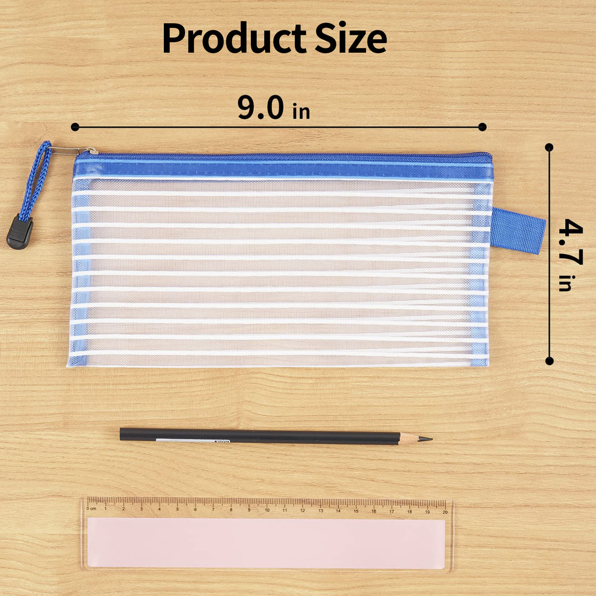 JARLINK 20 Pack 10 Colors Zipper Mesh Pouch Multicolor