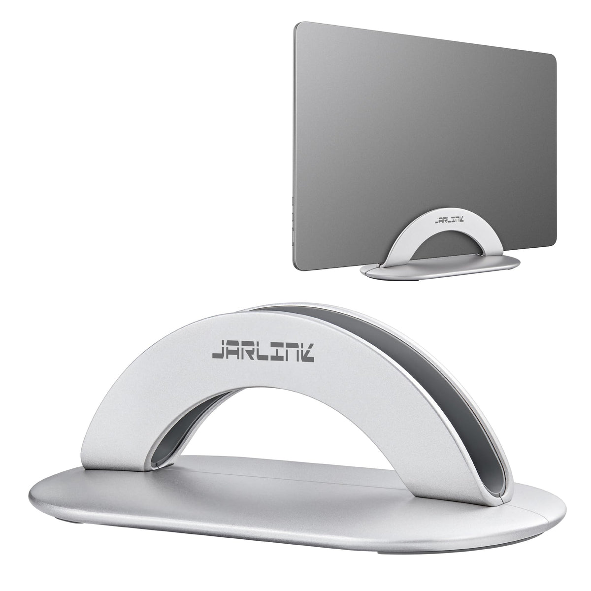 JARLINK Aluminum Body Vertical Laptop Stand, Adjustable Desktop Stand Holder, Space Saving Laptop Holder Fits All MacBook/iPad/Surface/Samsung/HP/Dell/Lenovo/Chromebook/Gaming Laptops (Silver)