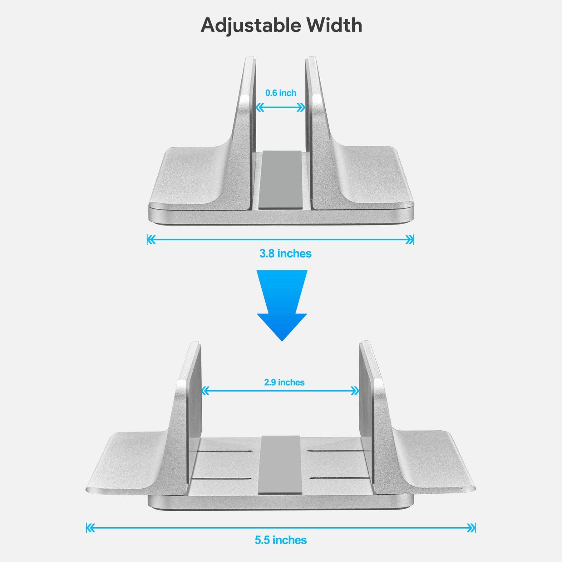 JARLINK Vertical Laptop Stand, Adjustable Laptop Holder Desktop Stand with Adjustable Dock Size (up to 17.3 inches) Compatible with All MacBook/Surface/Dell/Gaming Laptops