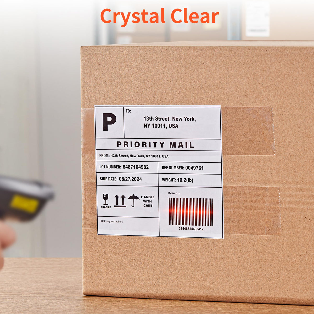 JARLINK 6 Rolls Crystal Clear Packing Tape with Dispenser, 328 Yards Heavy Duty Packaging Tape Refills for Shipping Packaging Mailing Moving Supplies, 1.88 inch x 54.6 Yards