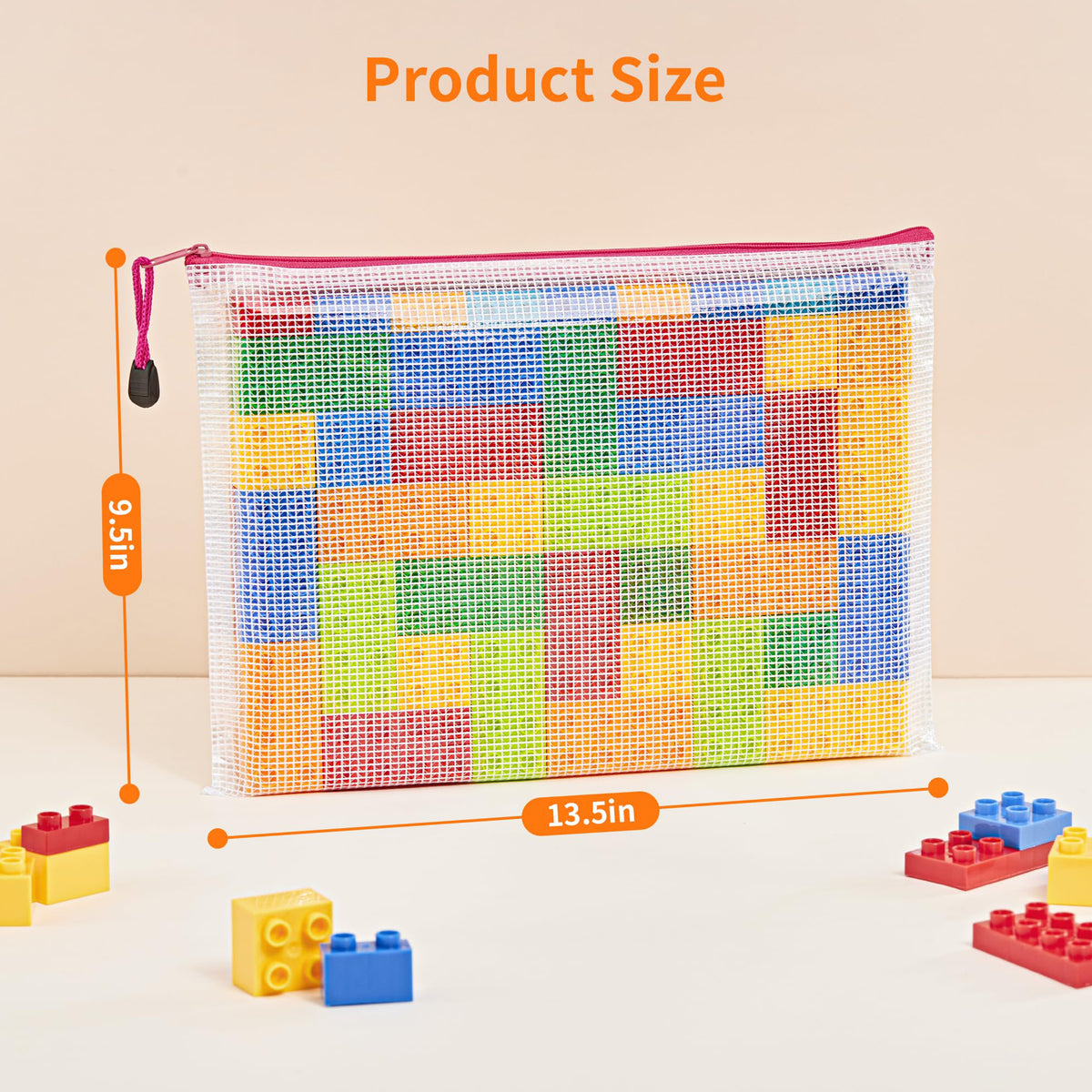 JARLINK 24 Pack 10 Colors Zipper Mesh Document Pouch, A4 Letter Size Mesh Bags for Board Games & Puzzles, Waterproof Document Zipper Pouches for Office School Supplies, Toys, Cosmetics Travel Storage