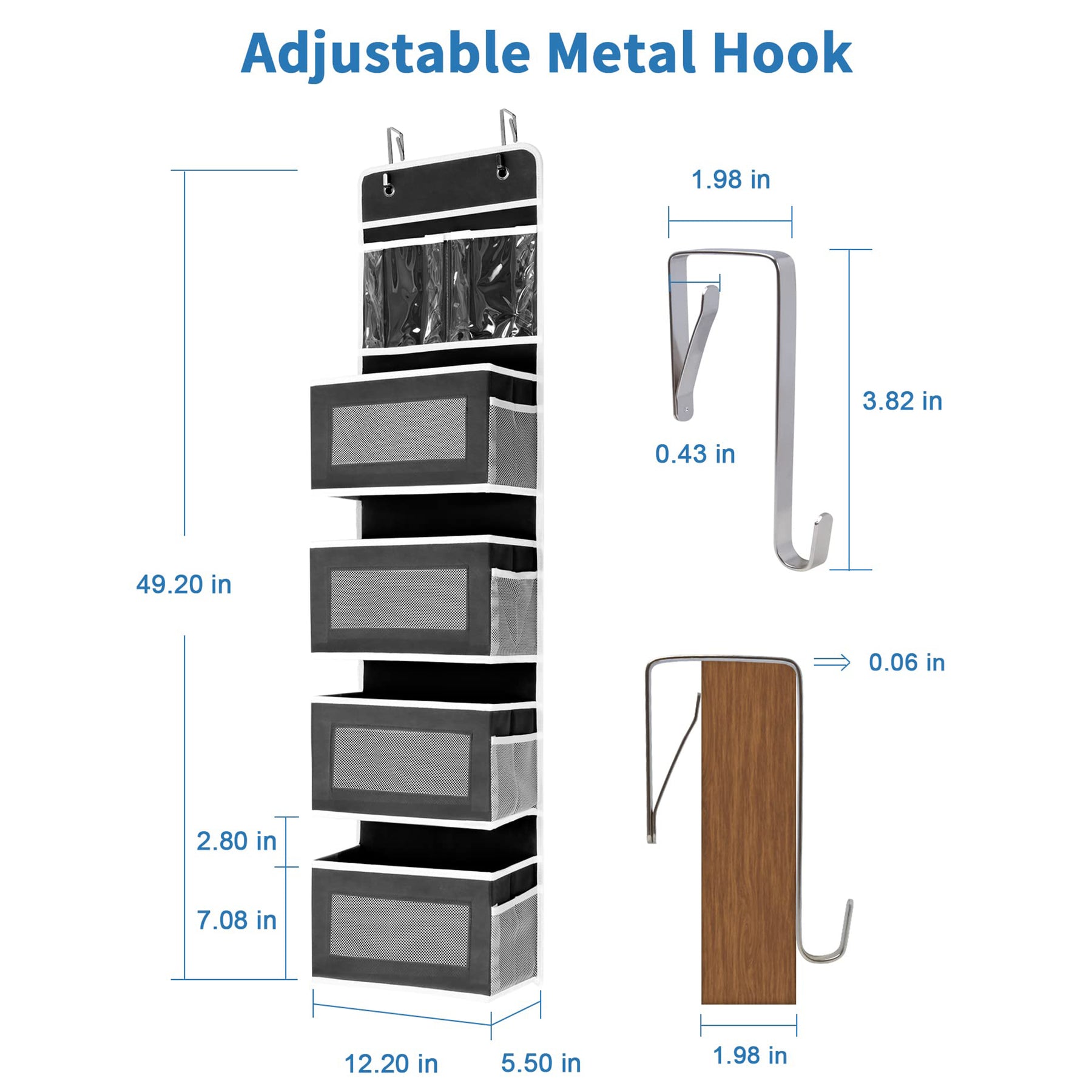 JARLINK 2 Pack 5-Shelf Over Door Hanging Organizer