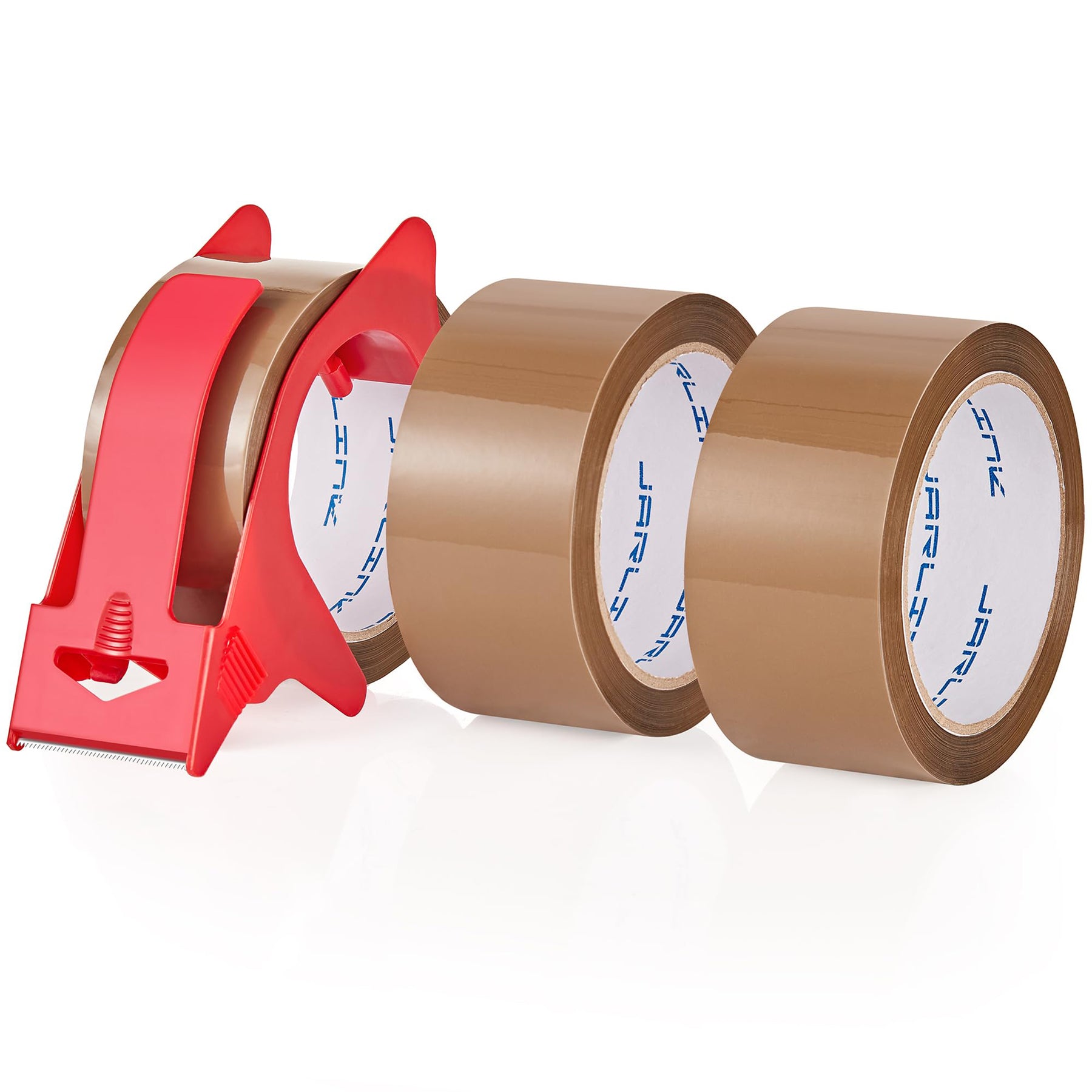 JARLINK 6 Rolls Brown Packing Tape with Dispenser, Heavy Duty Packaging Tape Refills for Shipping Packaging Mailing, 2.6mil Thick, 1.88 inches Wide, 60 Yards Per Roll, 360 Total Yards