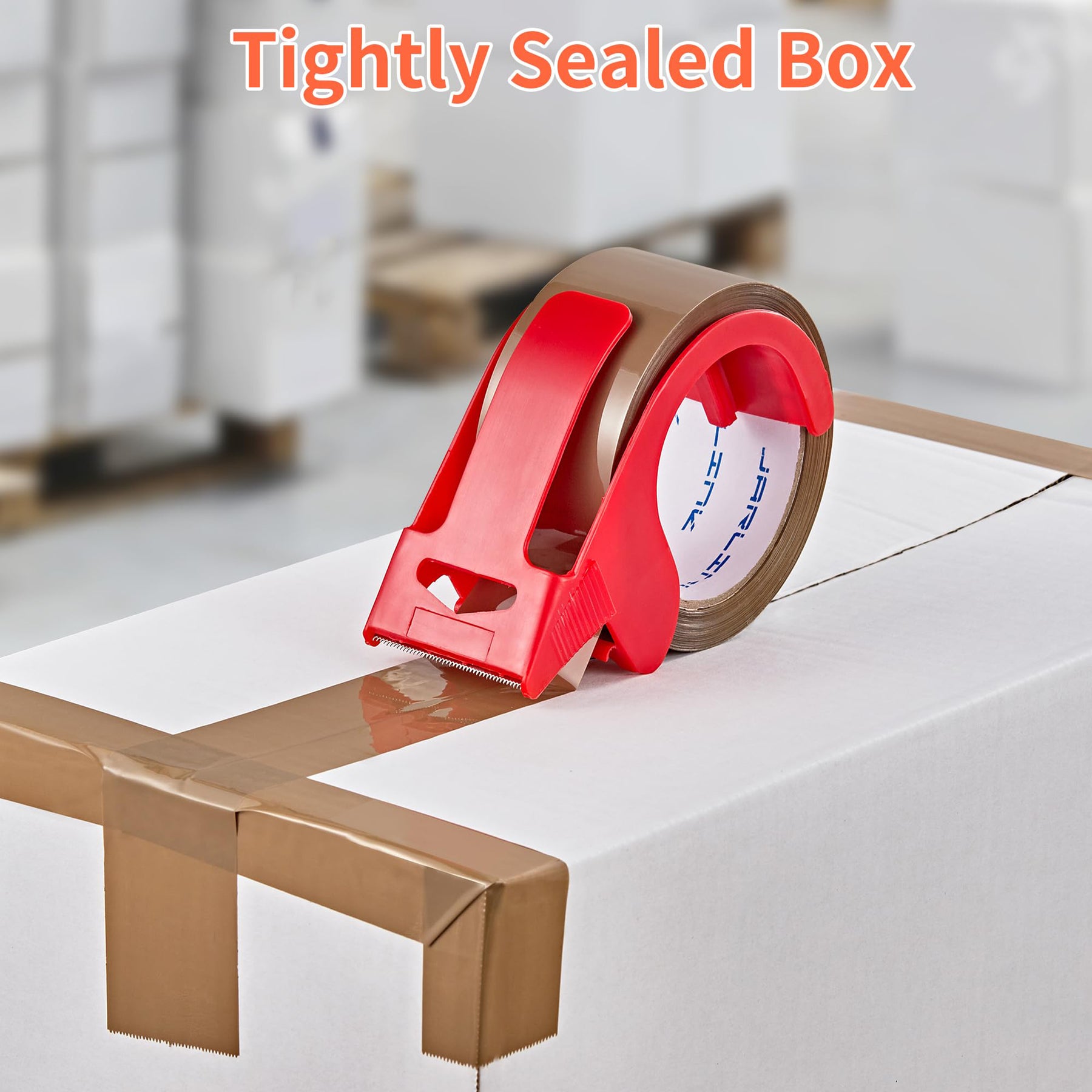 JARLINK 6 Rolls Brown Packing Tape with Dispenser, Heavy Duty Packaging Tape Refills for Shipping Packaging Mailing, 2.6mil Thick, 1.88 inches Wide, 60 Yards Per Roll, 360 Total Yards