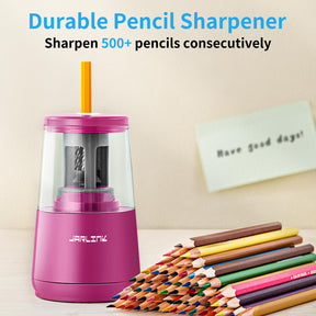 JARLINK Electric Pencil Sharpener, Heavy-duty Helical Blade to Fast Sharpen, Auto Stop for No.2/Colored Pencils(6-8mm), USB/Battery Operated in School Classroom/Office/Home