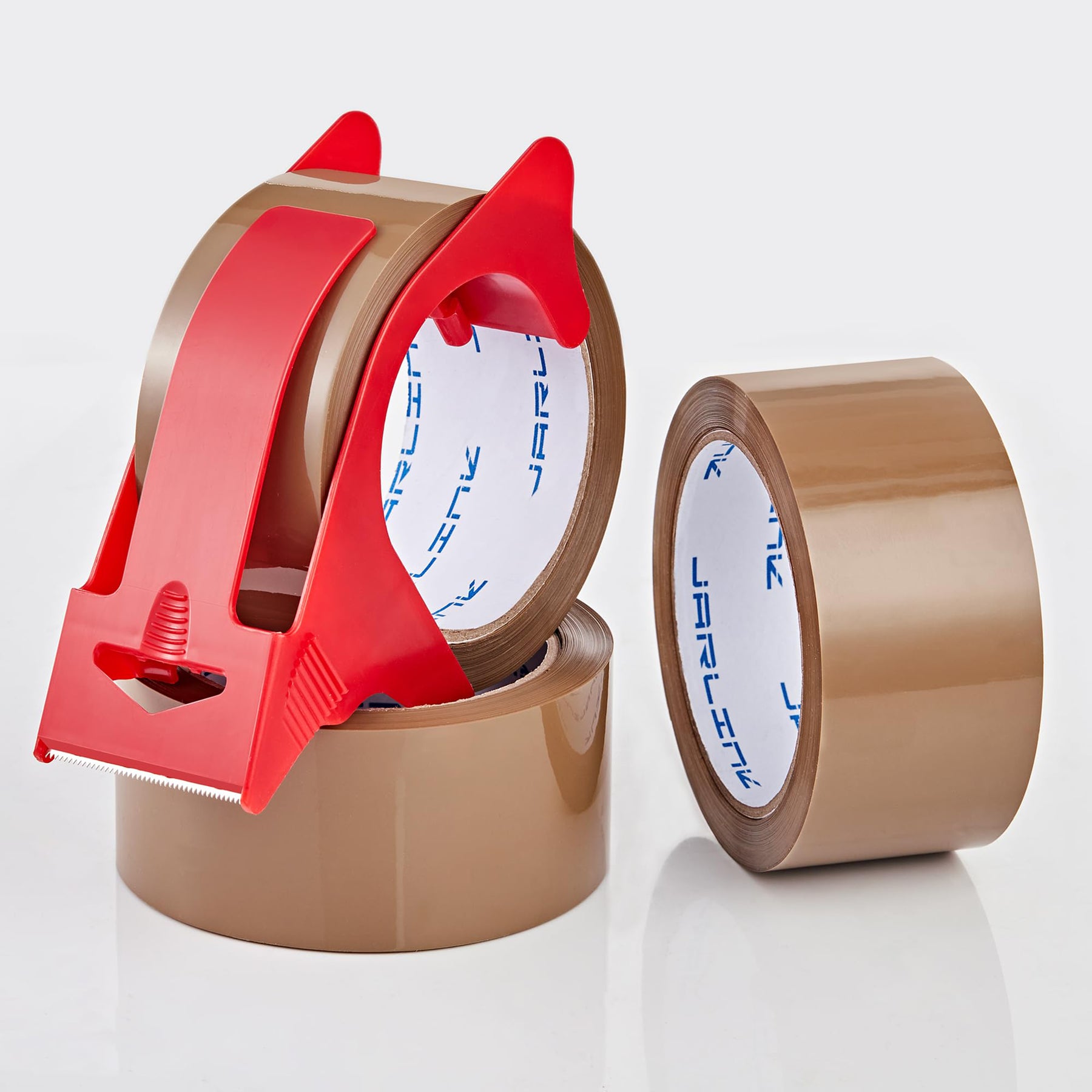 JARLINK 6 Rolls Brown Packing Tape with Dispenser, Heavy Duty Packaging Tape Refills for Shipping Packaging Mailing, 2.6mil Thick, 1.88 inches Wide, 60 Yards Per Roll, 360 Total Yards