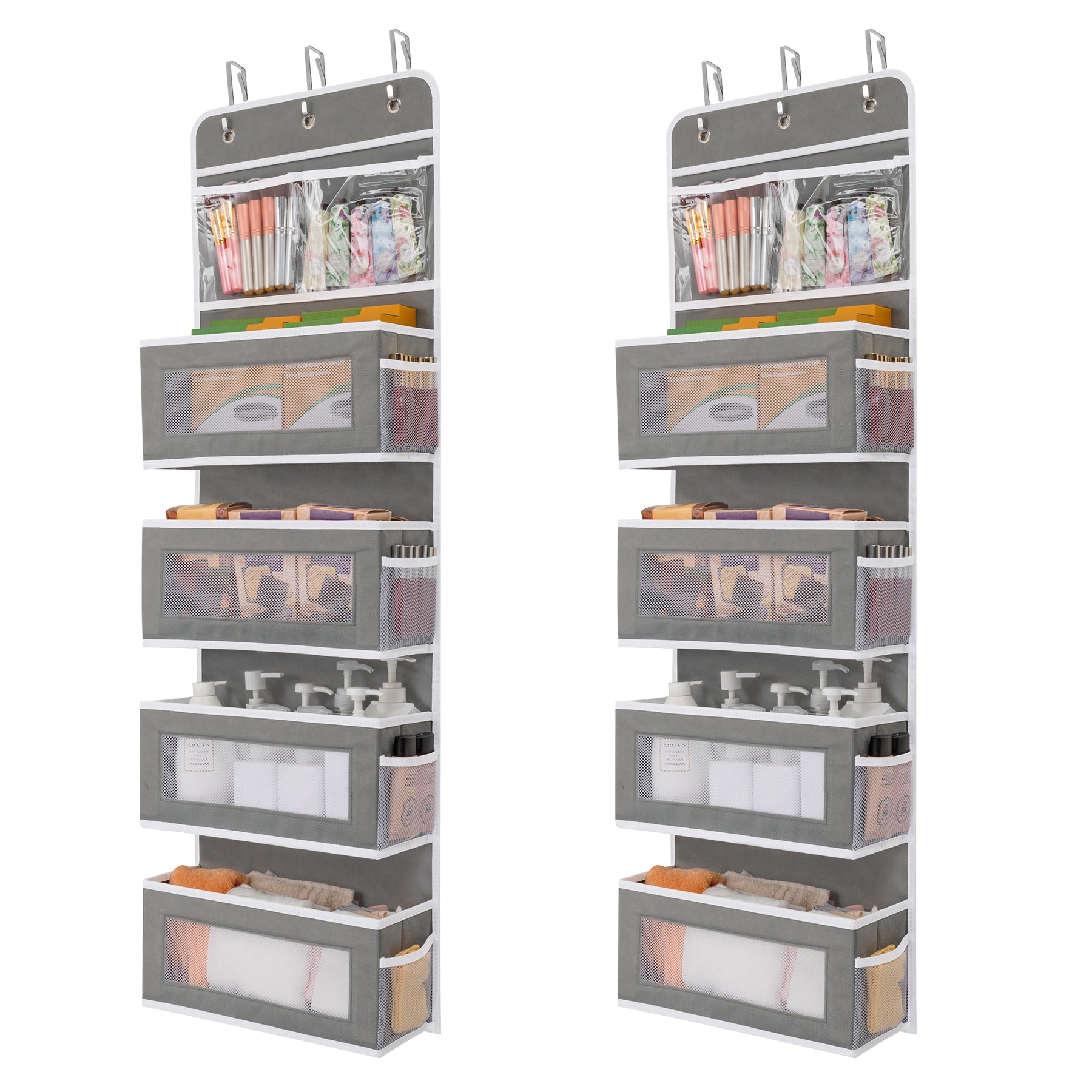 JARLINK 2 Pack 5-Shelf Over Door Hanging Organizer, Big Pocket Storage