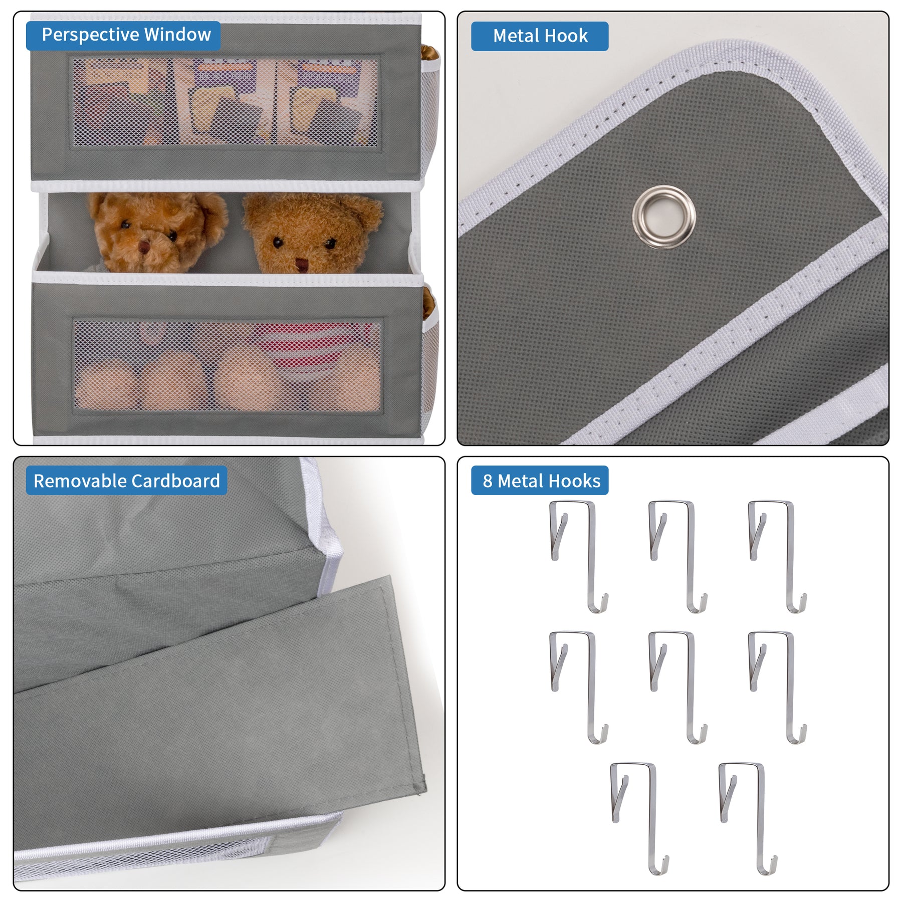 JARLINK 2 Pack 5-Shelf Over Door Hanging Organizer, Big Pocket Storage