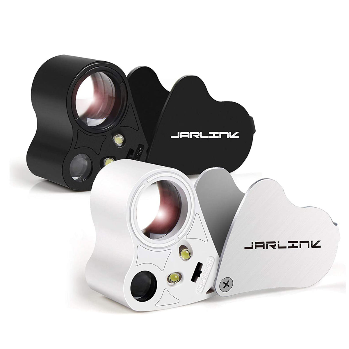 JARLINK 2 Pack 30X 60X Illuminated Jewelers Eye Loupe Magnifier