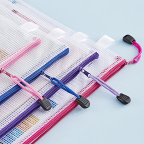 JARLINK 18 Pack 8 Sizes Mesh Pouch, 9 Colors, Waterproof Zipper File Bags Document Multipurpose Travel Bags for Office Supplies Cosmetics Travel Accessories