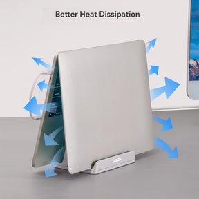 JARLINK 3-in-1 Design Vertical Laptop Stand Holder, Aluminum Laptop Stand for Desk with Adjustable Dock, Space-Saving Organizer for All MacBook, Surface, Samsung, HP, Dell, Chrome Book