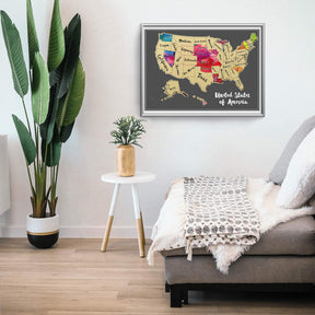 JARLINK Scratch Off USA Map Poster, 12x17 inches United States Map with Unique Accessories Set, Personalized Travel Poster, Gift for Travelers