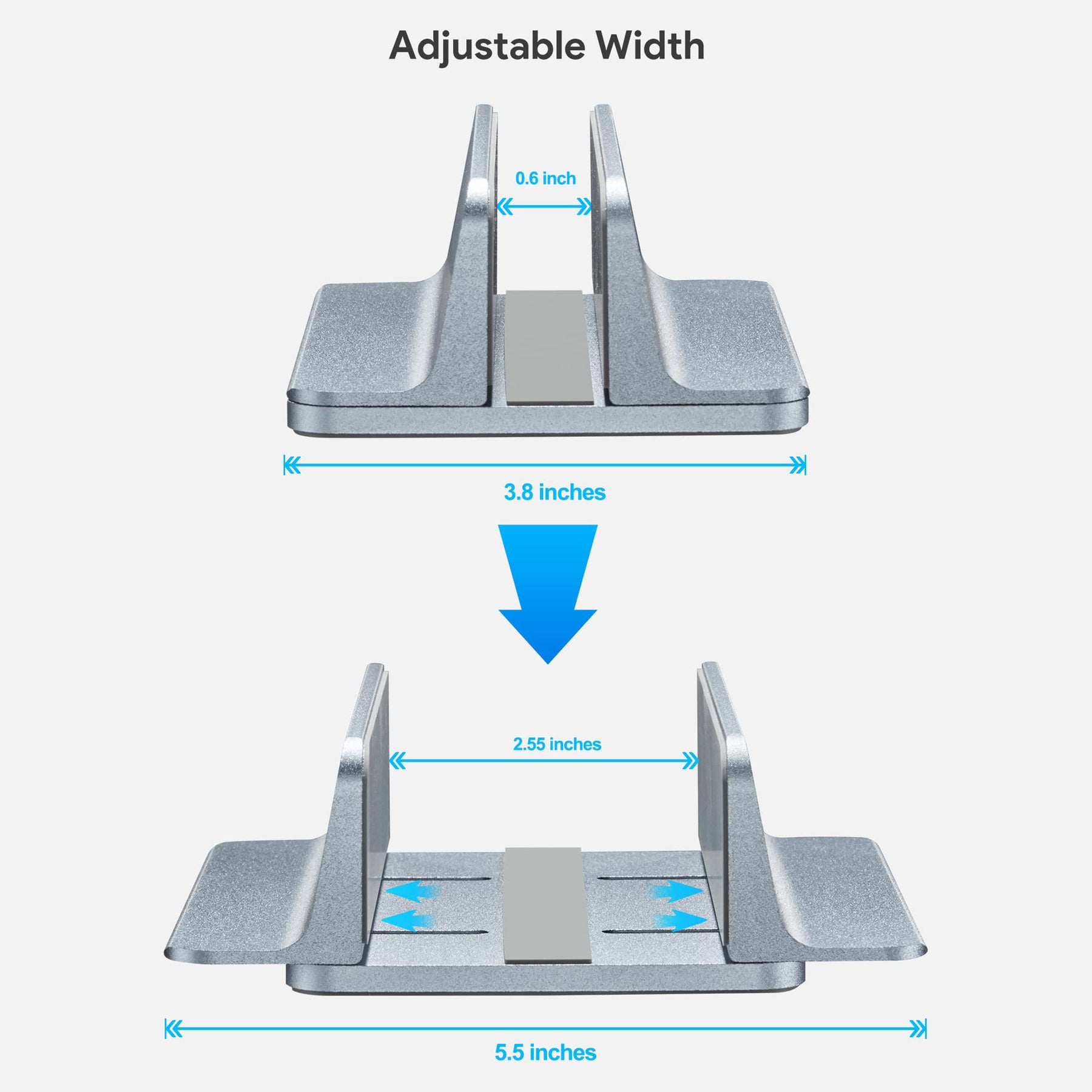 JARLINK Vertical Laptop Stand, Adjustable Laptop Holder Desktop Stand with Adjustable Dock Size (up to 17.3 inches) Compatible with All MacBook/Surface/Dell/Gaming Laptops