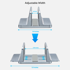 JARLINK Vertical Laptop Stand, Adjustable Laptop Holder Desktop Stand with Adjustable Dock Size (up to 17.3 inches) Compatible with All MacBook/Surface/Dell/Gaming Laptops