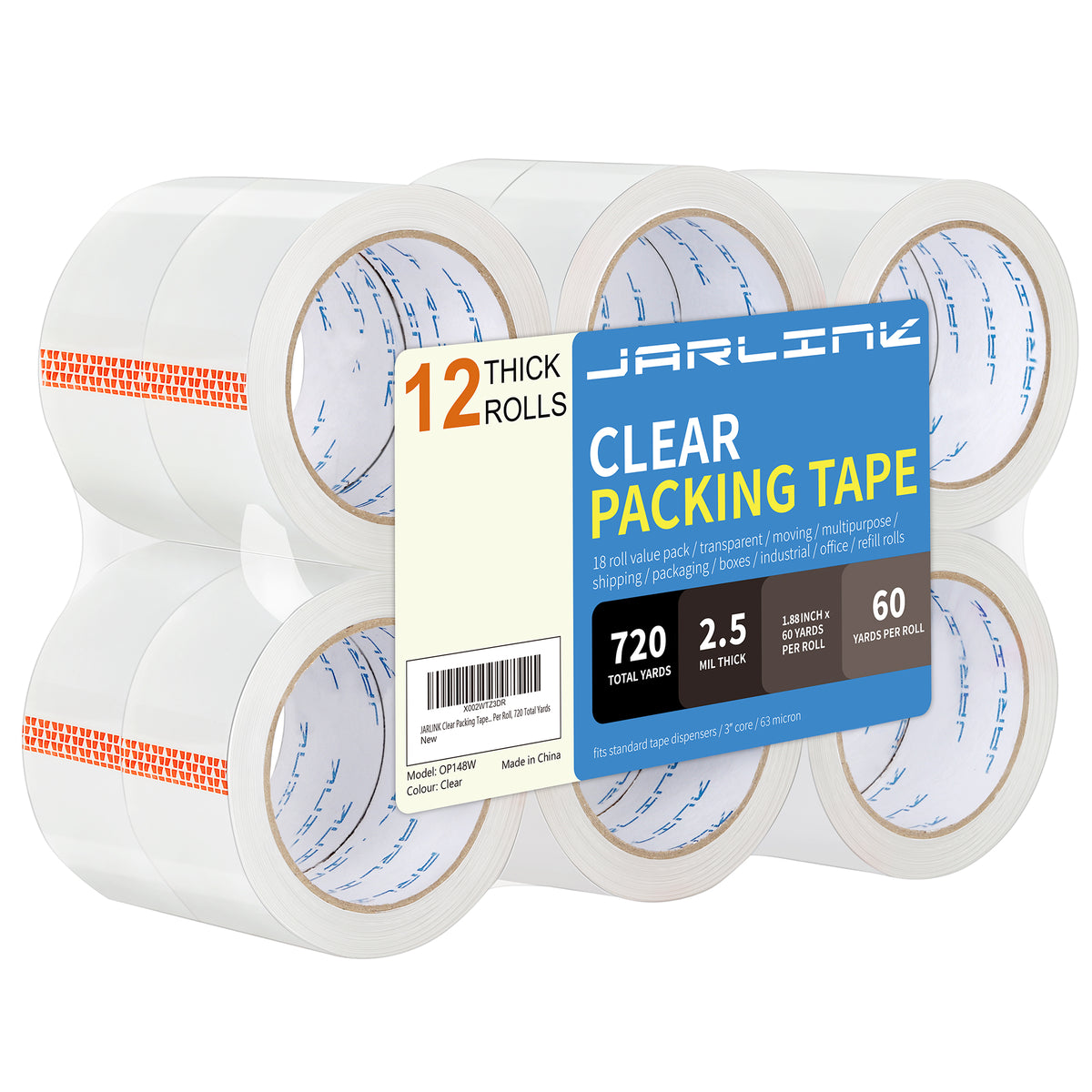 JARLINK Clear Packing Tape, Heavy Duty Packaging Tape