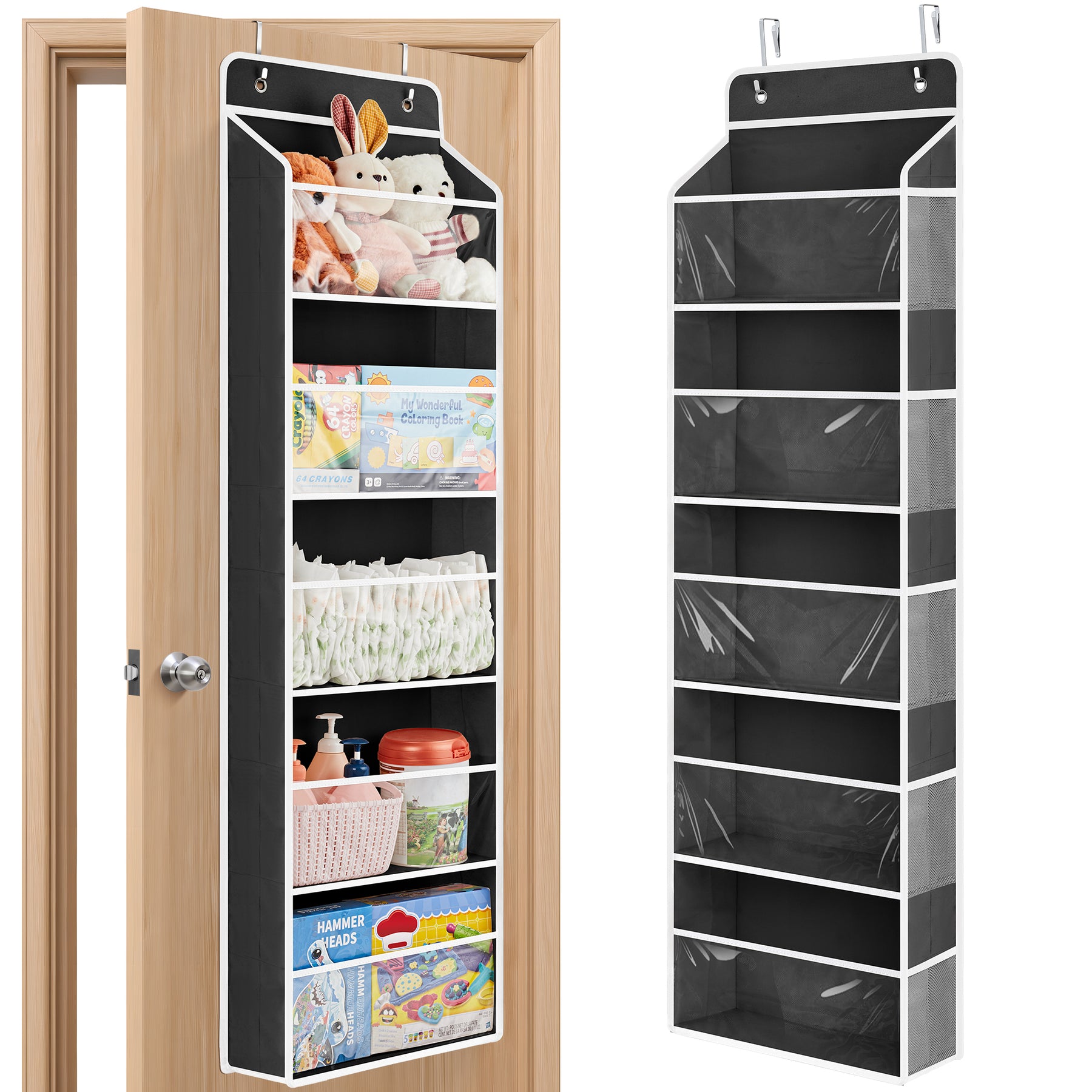 JARLINK Over The Door Toy Storage Organizer w/Clear Window