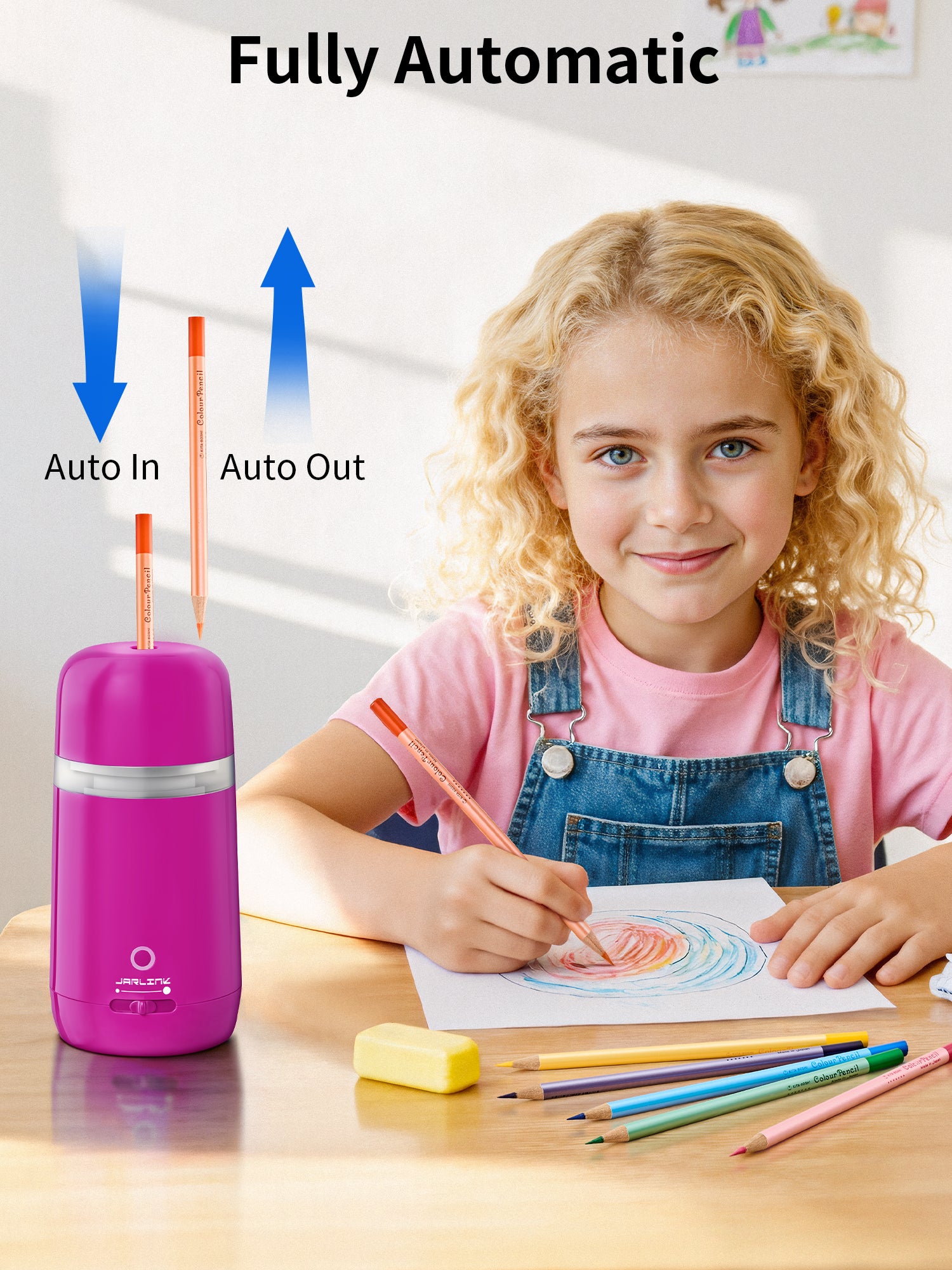 JARLINK Automatic Electric Pencil Sharpener, Rechargeable