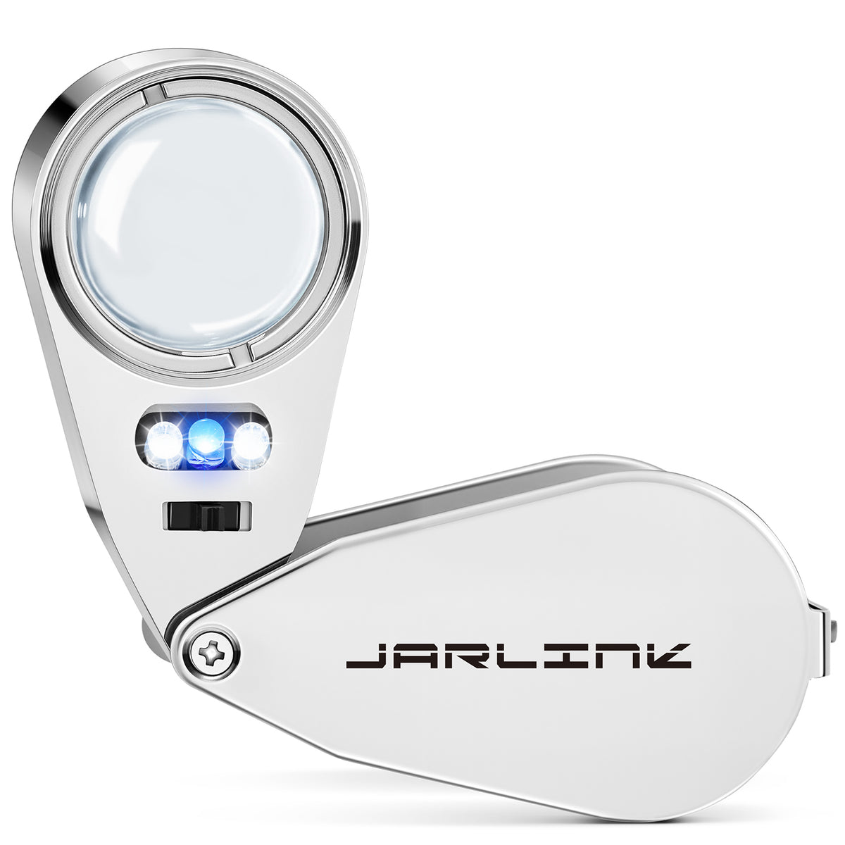 JARLINK 40X Foldable LED UV Metal Jewelers Loupe Magnifier