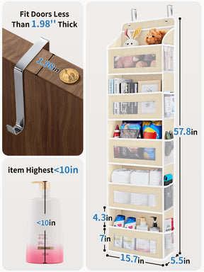 JARLINK Over the Door Organizer for Bedroom, Pantry, Bathroom, 5 Shelf