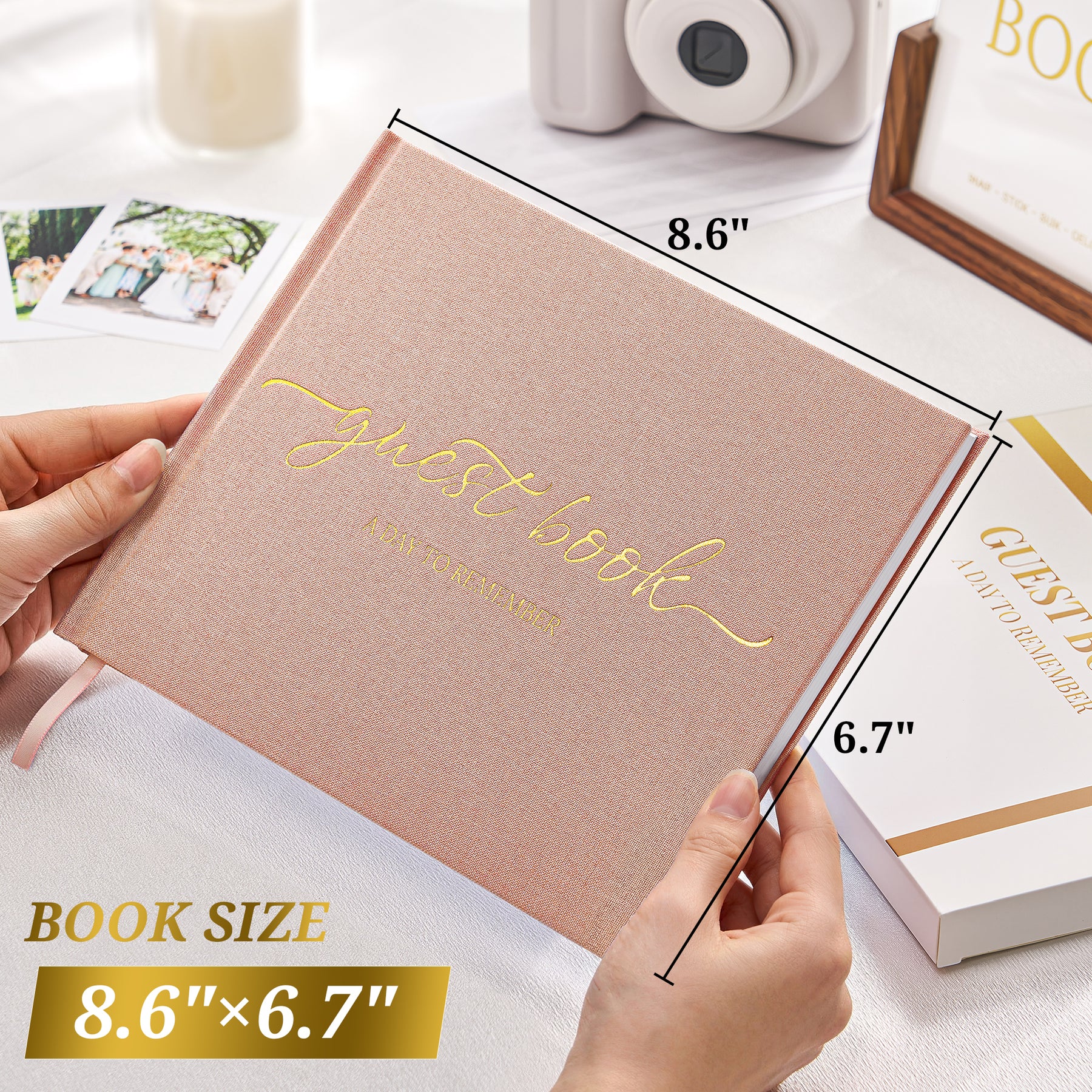 JARLINK Wedding Guest Book for Reception, Polaroid Sign-in Guestbook