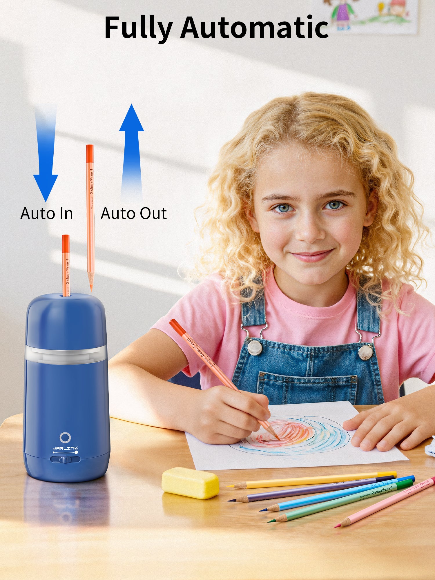 JARLINK Automatic Electric Pencil Sharpener, Rechargeable