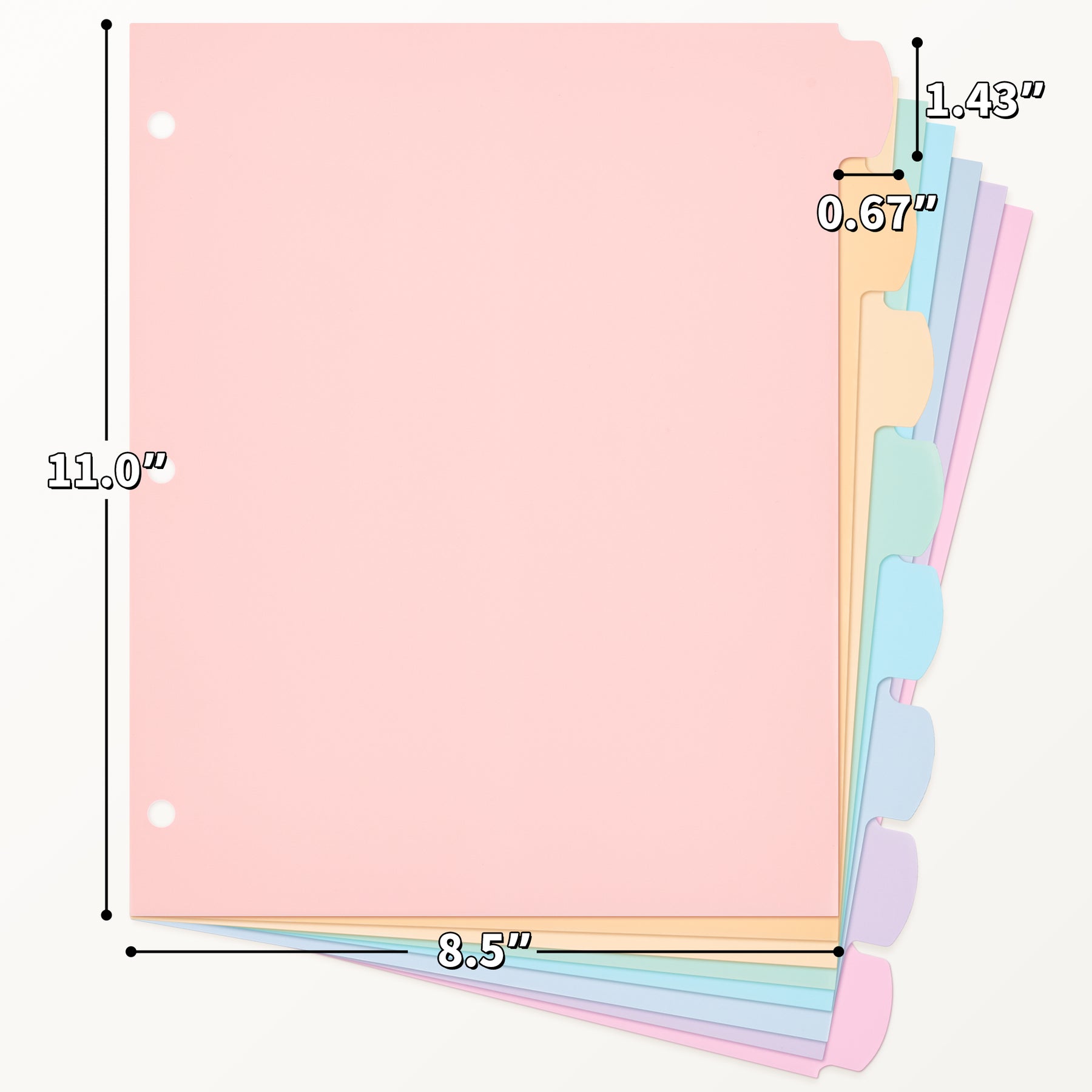 JARLINK 8 Tabs Binder Dividers for 3 Ring Binders, Write & Erase