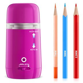 JARLINK Automatic Electric Pencil Sharpener - Hands-Free Operation, 3 Sharpness Modes, 3-Second Sharpening, Rechargeable & Portable for 7-12mm Pencils, Ideal for Classroom and Home Use