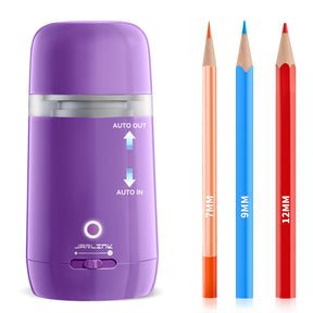 JARLINK Automatic Electric Pencil Sharpener - Hands-Free Operation, 3 Sharpness Modes, 3-Second Sharpening, Rechargeable & Portable for 7-12mm Pencils, Ideal for Classroom and Home Use