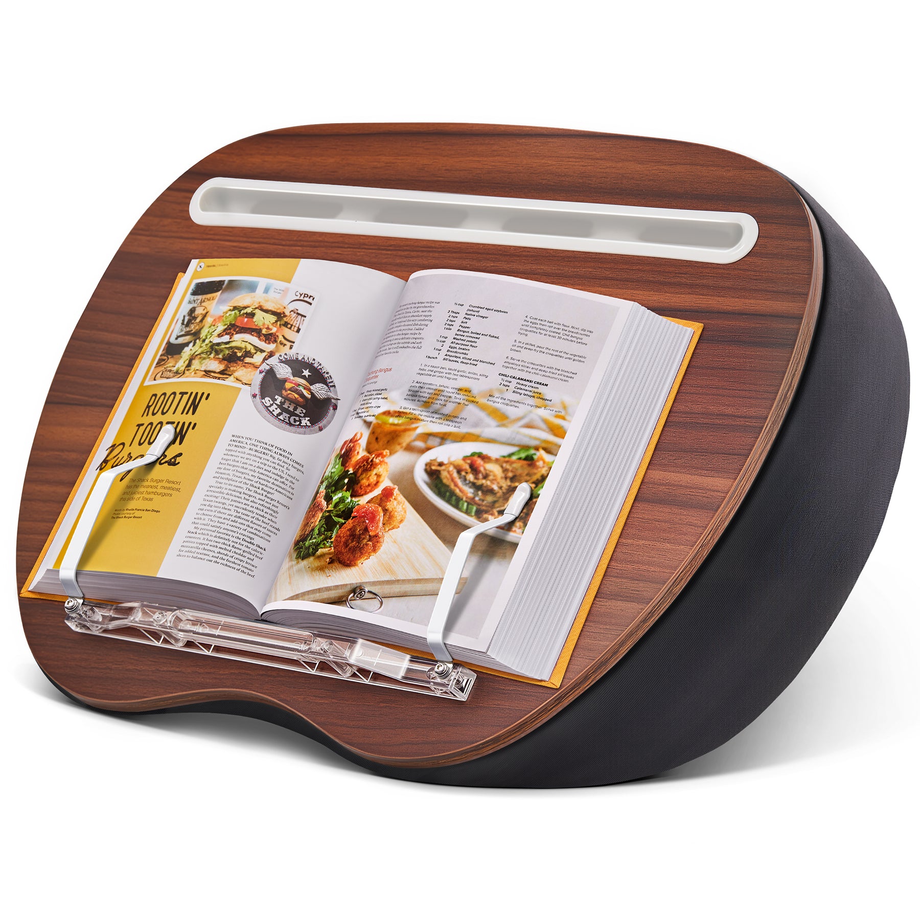 JARLINK Lap Beanbag Book Stand, Hands-Free Reading Pillow Stand for Neck Support, Comfortable Beanbag Book Holder for Bed, Sofa, Dorm Room, Travel (Muted Gray)