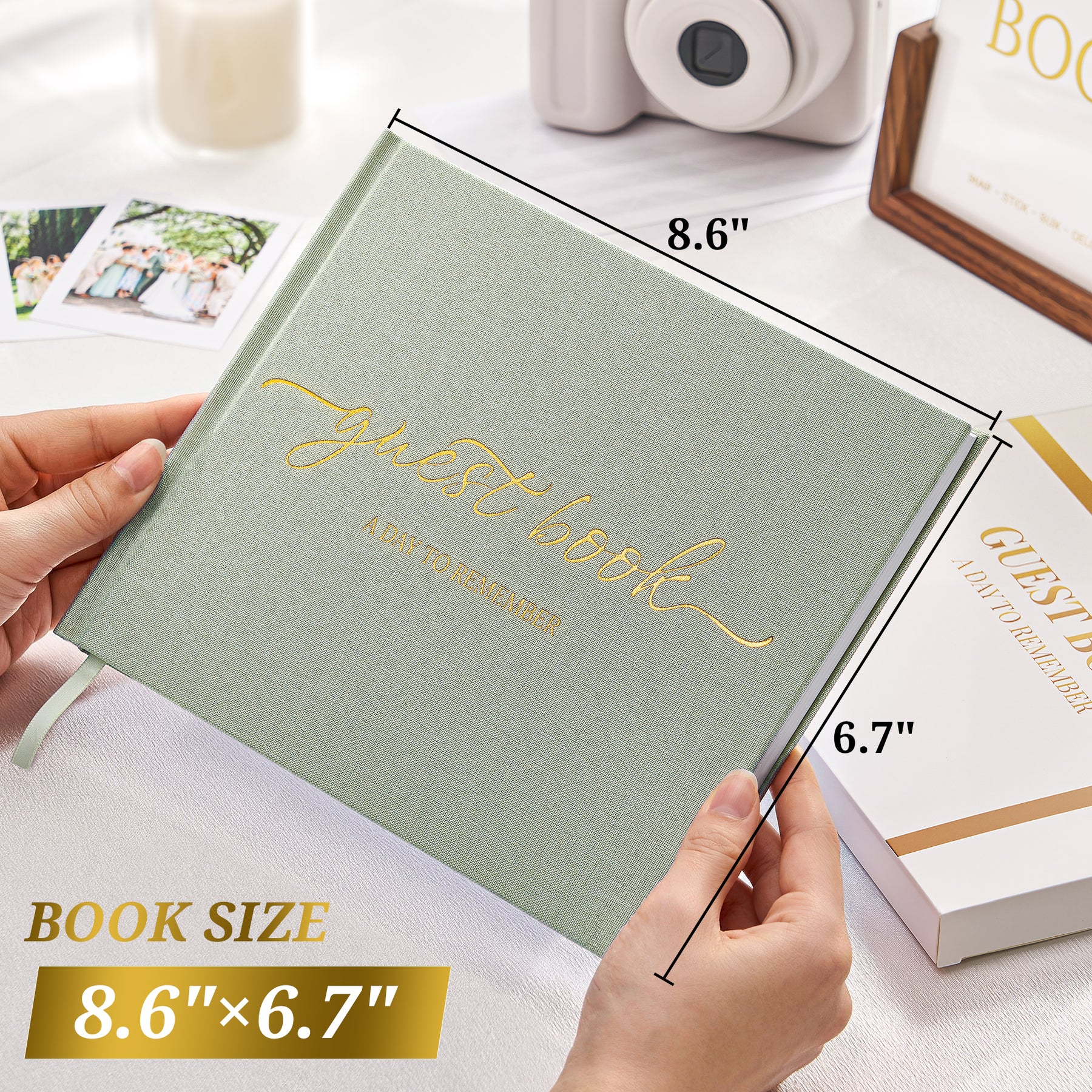 JARLINK Wedding Guest Book for Reception, Polaroid Sign-in Guestbook