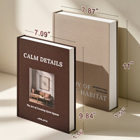 JARLINK Aesthetic Decorative Books, Set of 2 Linen Faux Book Boxes