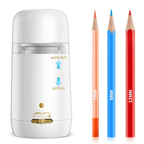 JARLINK Automatic Electric Pencil Sharpener - Hands-Free Operation, 3 Sharpness Modes, 3-Second Sharpening, Rechargeable & Portable for 7-12mm Pencils, Ideal for Classroom and Home Use
