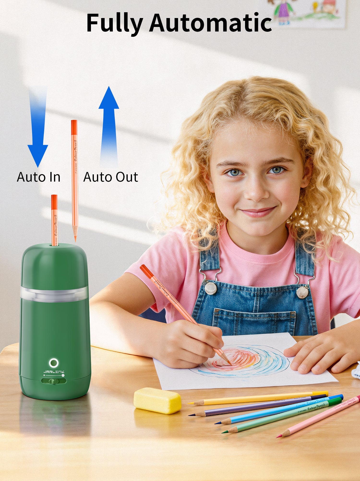 JARLINK Automatic Electric Pencil Sharpener, Rechargeable