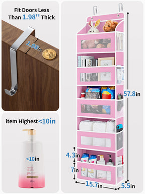 JARLINK Over the Door Organizer for Bedroom, Pantry, Bathroom, 5 Shelf