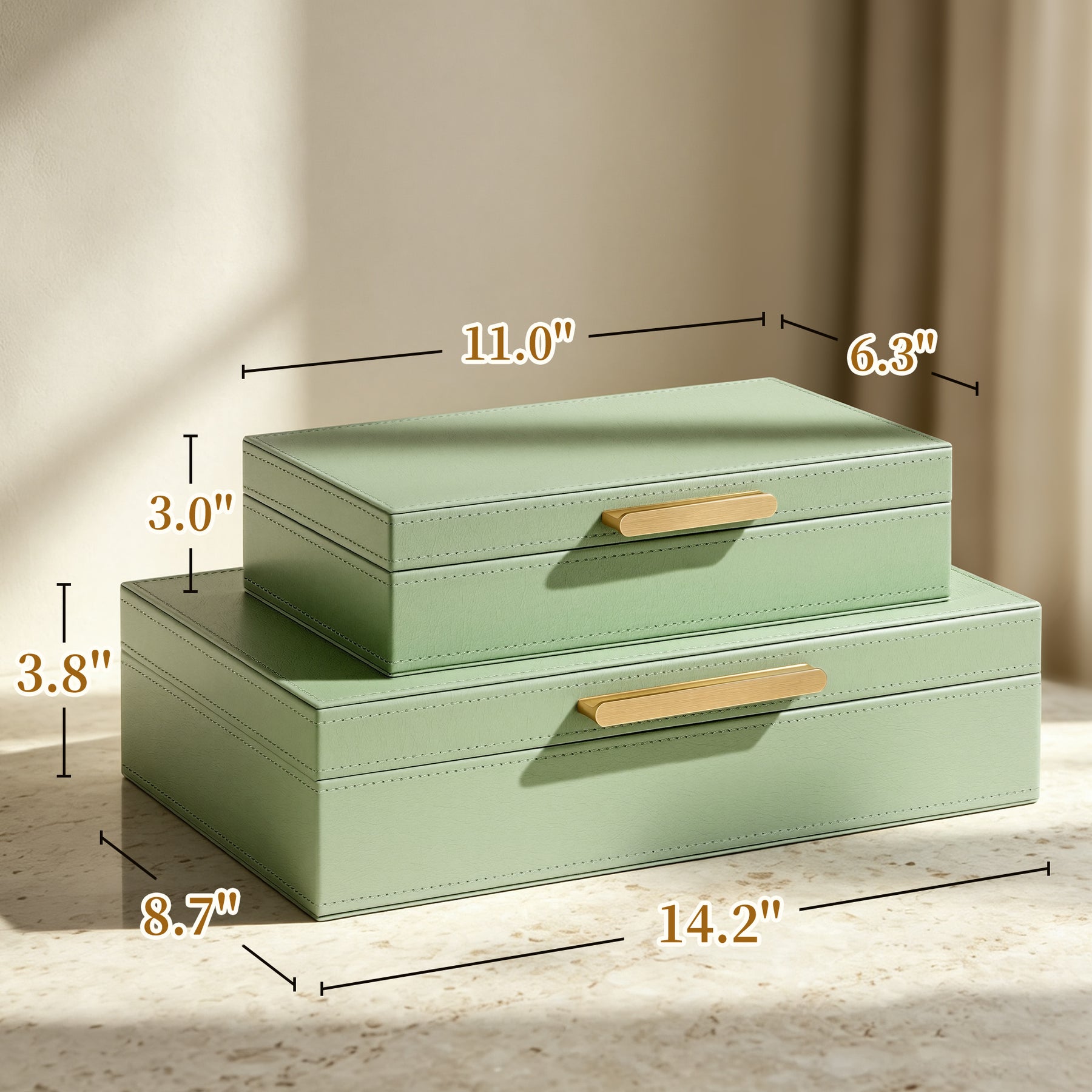 JARLINK Decorative Storage Boxes with Lids, PU Leather Bins