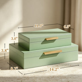 JARLINK Decorative Storage Boxes with Lids, PU Leather Bins