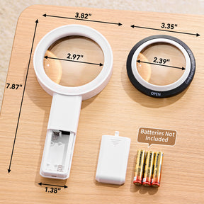 JARLINK Magnifying Glass with Light, Detachable Dual Lenses, 30 LED 3 Modes Lighted Magnifier for Seniors Reading, Close Work, Jewelry, Coins, Crafts