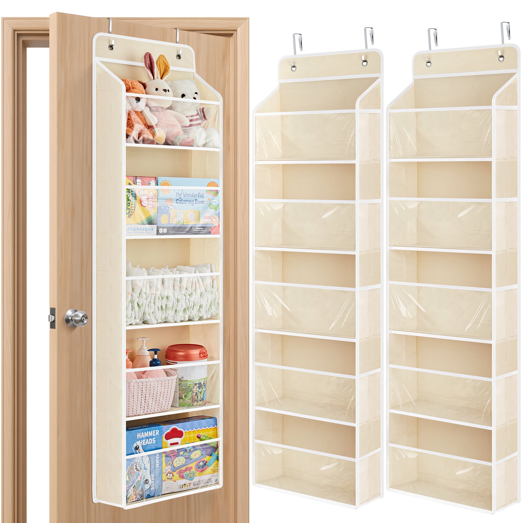 JARLINK Over The Door Toy Storage Organizer w/Clear Window