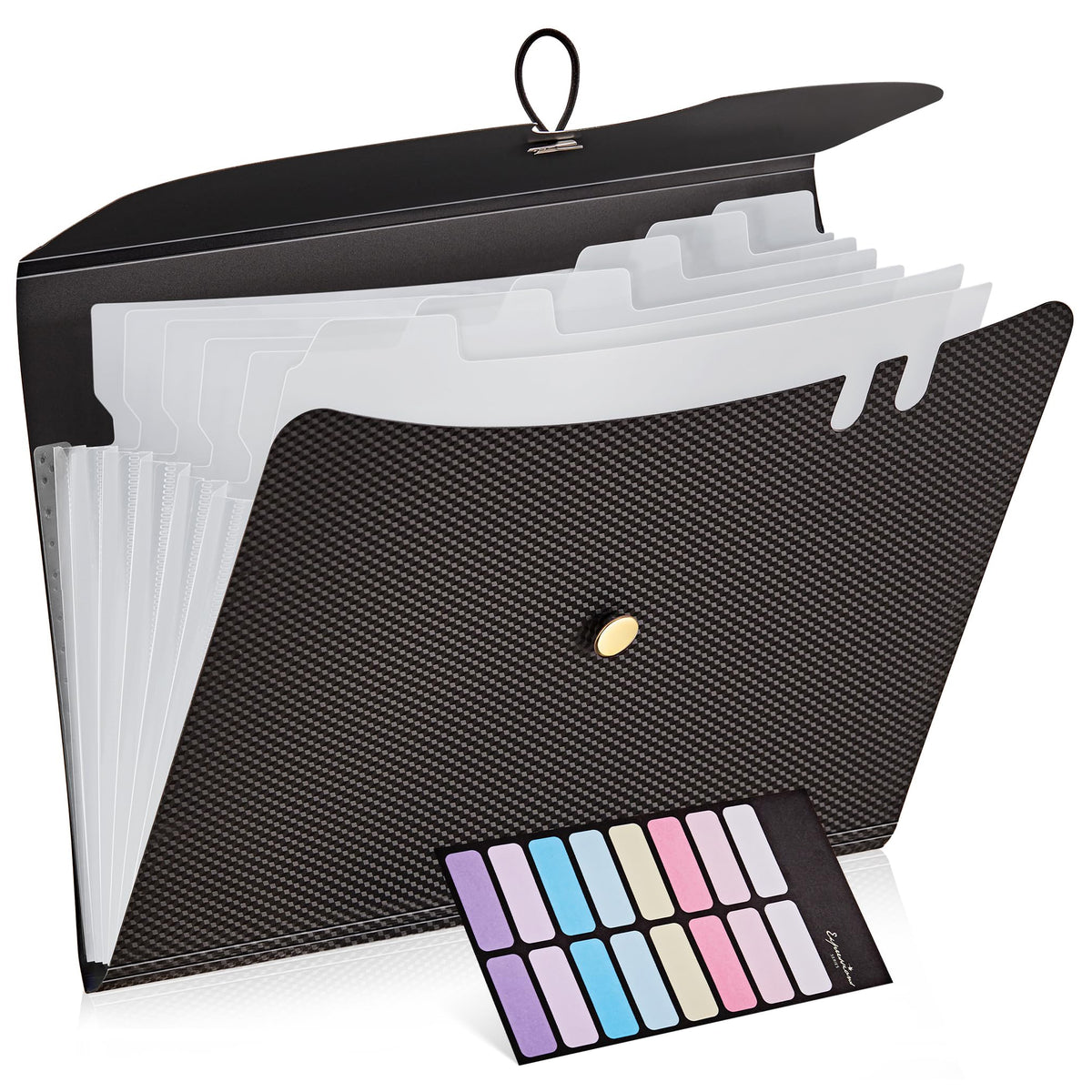 JARLINK 7 Pockets Expanding File Folder, A4 Size Accordion File Folders with 12 Labels, Cute Paper Organizer, Portable Document Organizer for Home College School Office Supplies