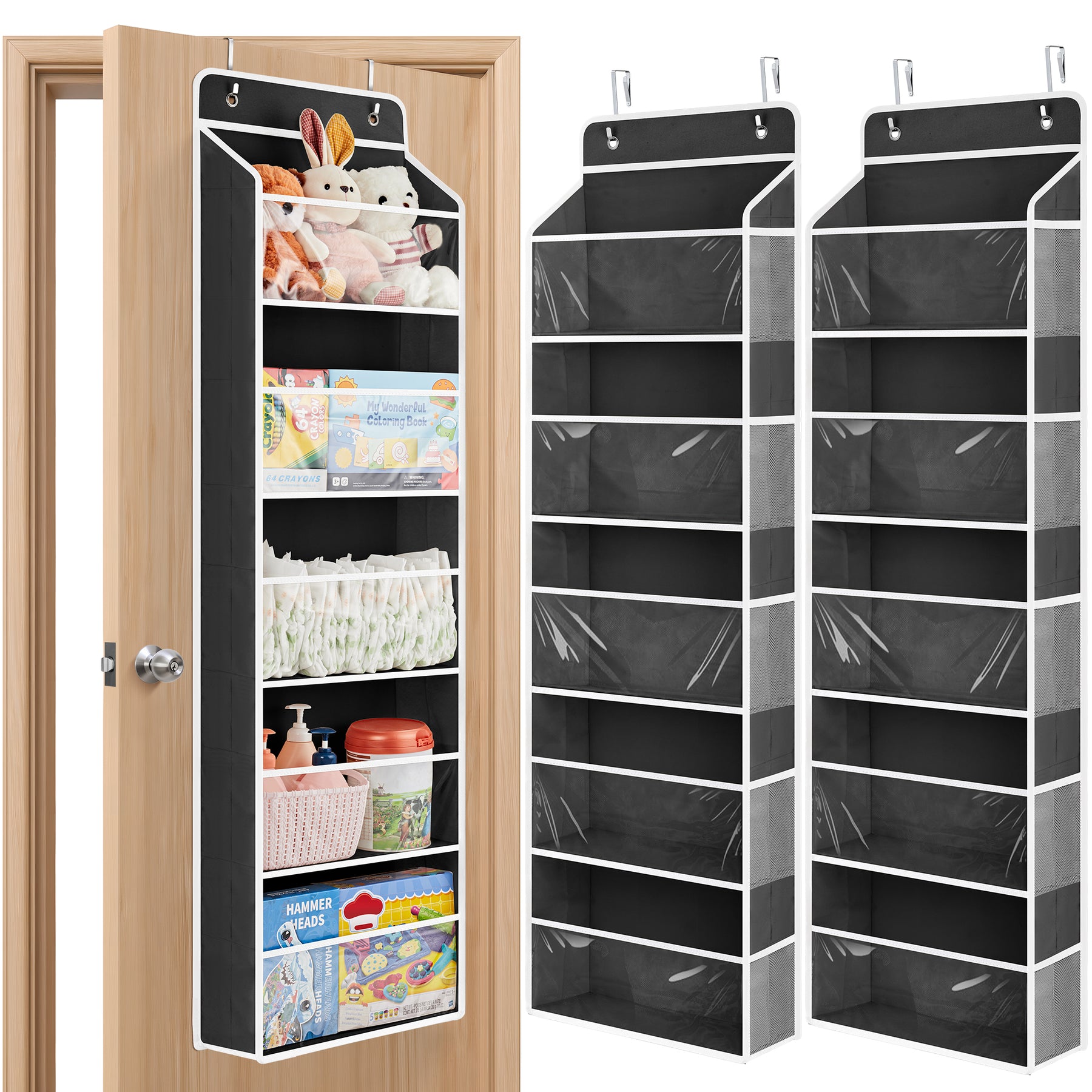 JARLINK Over The Door Toy Storage Organizer w/Clear Window