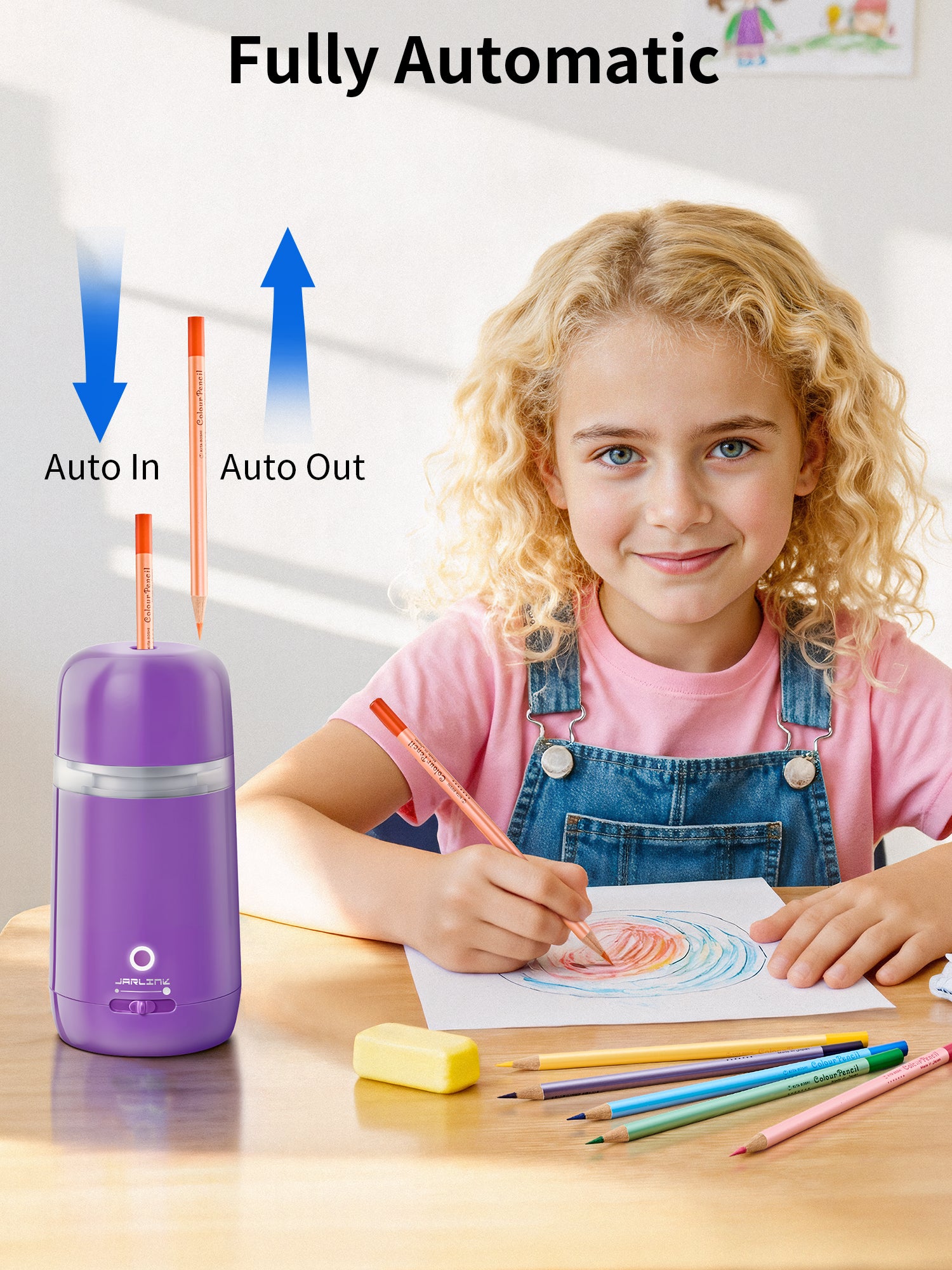 JARLINK Automatic Electric Pencil Sharpener, Rechargeable