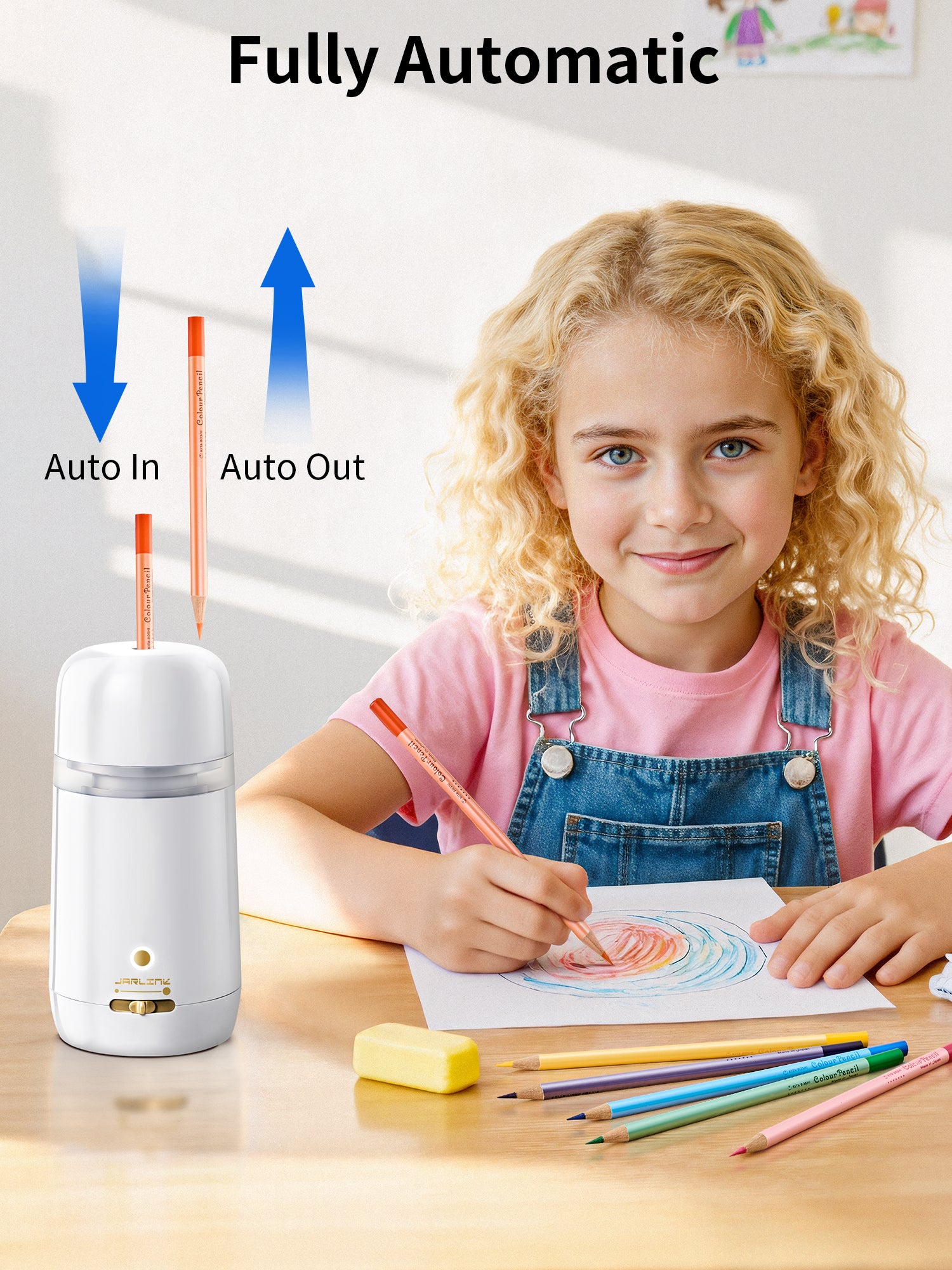 JARLINK Automatic Electric Pencil Sharpener, Rechargeable