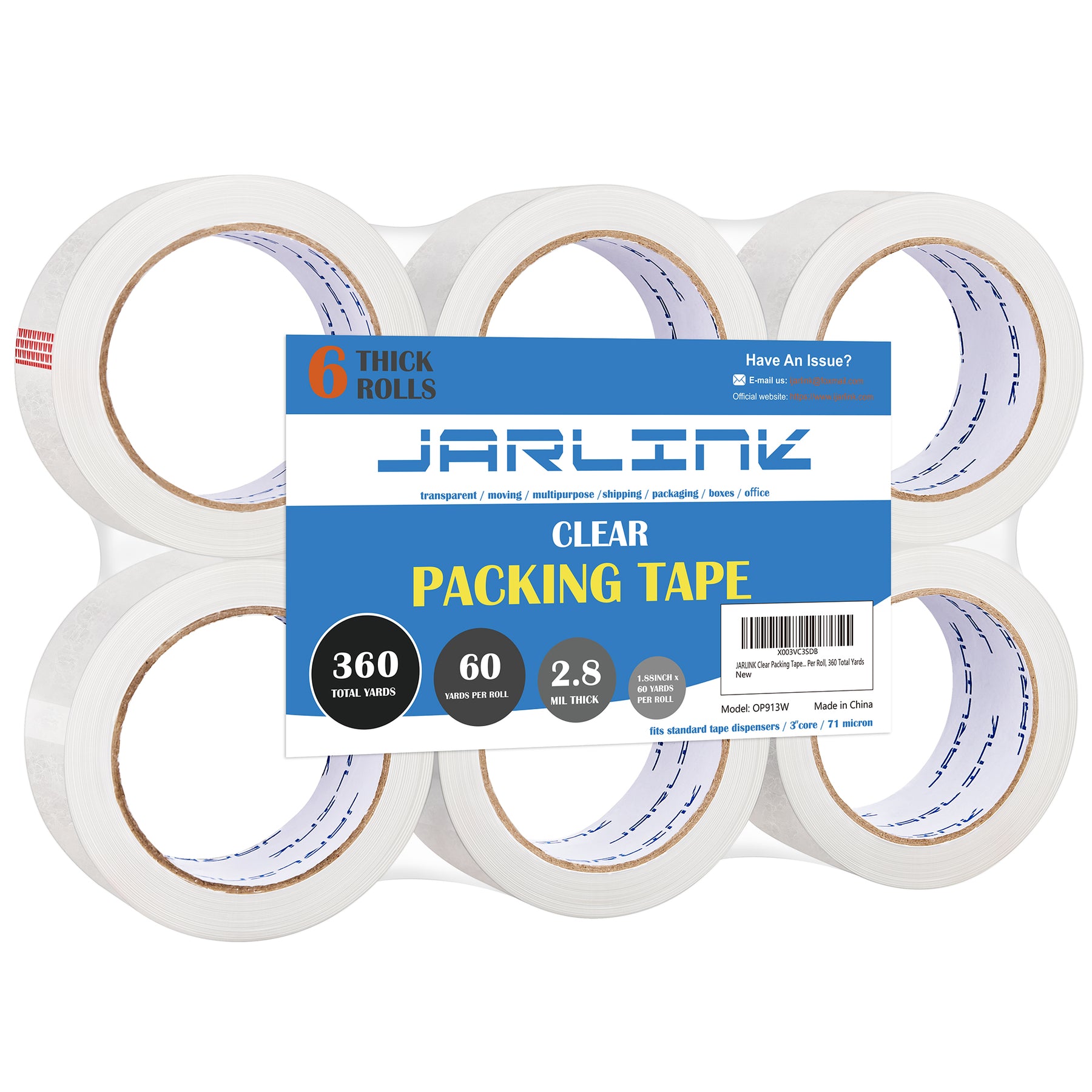 JARLINK Clear Packing Tape, Heavy Duty Packaging Tape