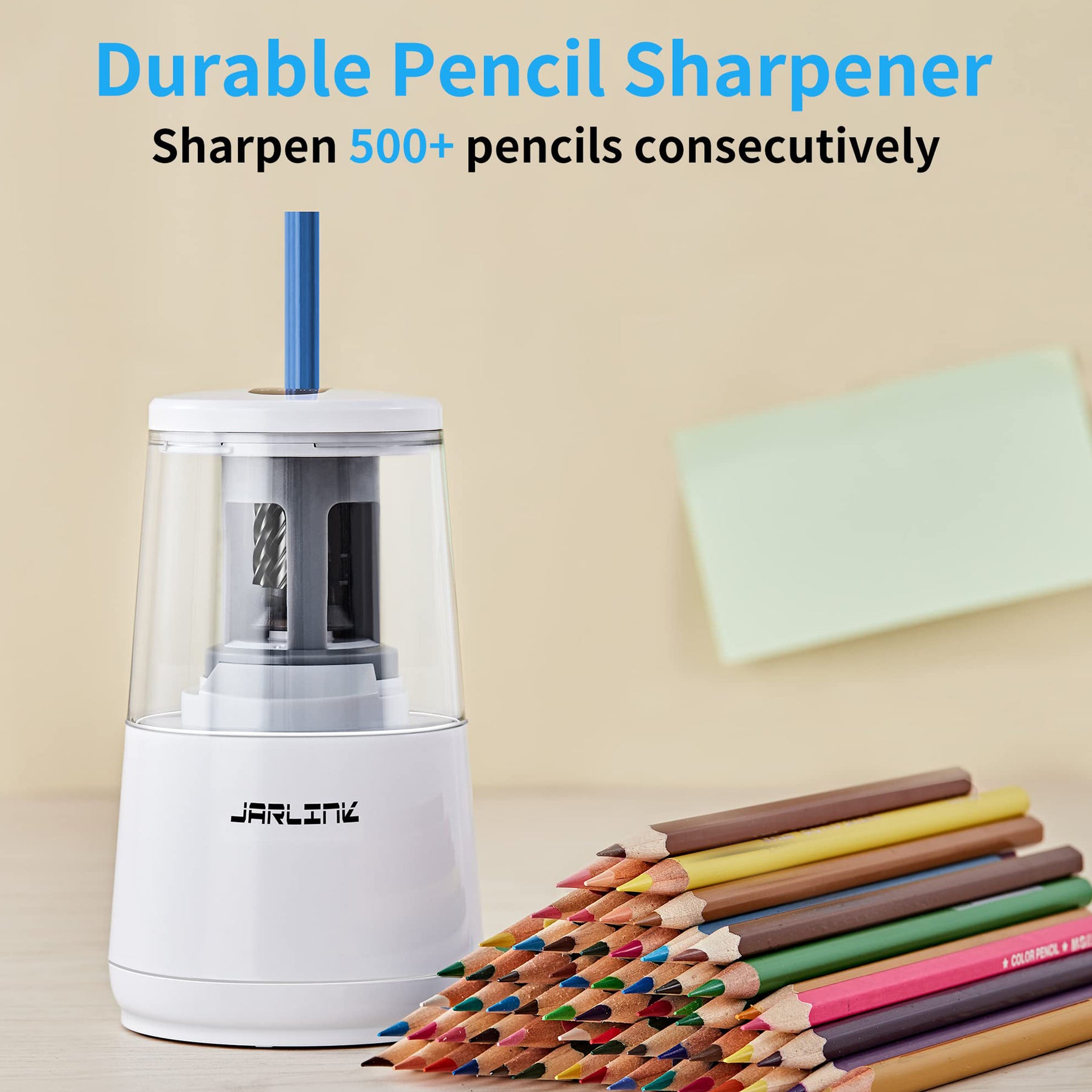 JARLINK Electric Pencil Sharpener, Heavy-duty Helical Blade to Fast  Sharpen, Auto Stop for No.2/Colored Pencils(6-8mm), USB/Battery Operated in  School