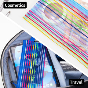 JARLINK 40 Pack 10 Colors Zipper Mesh Pouch, Storage Pouches Multipurpose Travel Bags for Office Supplies Cosmetics Travel Accessories Multicolor