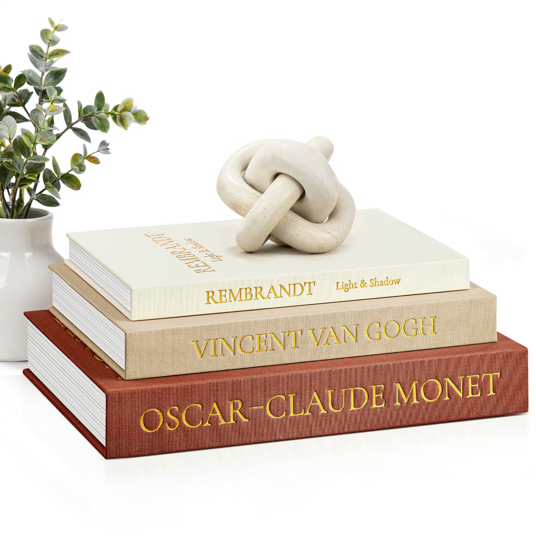 JARLINK Aesthetic Decorative Books, Set of 3 Linen Faux Book Boxes
