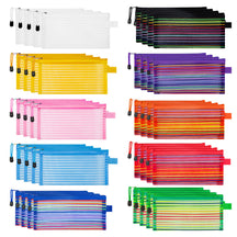 JARLINK 40 Pack 10 Colors Zipper Mesh Pouch, Storage Pouches Multipurpose Travel Bags for Office Supplies Cosmetics Travel Accessories Multicolor
