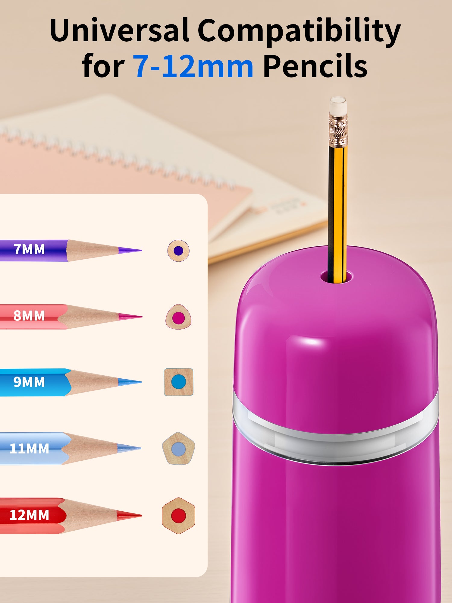 JARLINK Automatic Electric Pencil Sharpener, Rechargeable