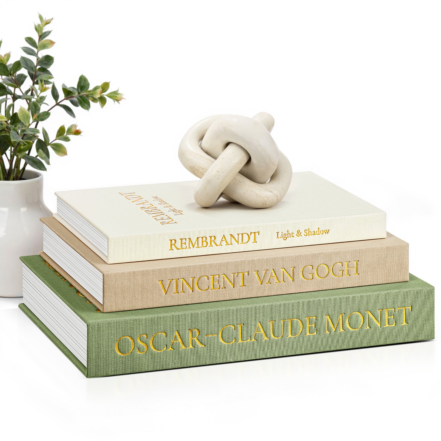 JARLINK Aesthetic Decorative Books, Set of 3 Linen Faux Book Boxes