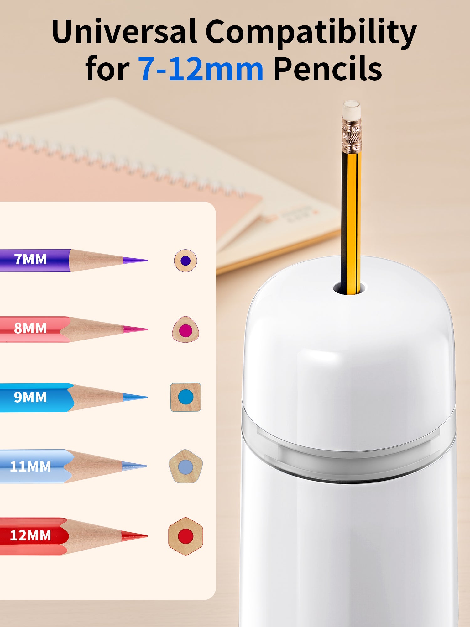 JARLINK Automatic Electric Pencil Sharpener, Rechargeable